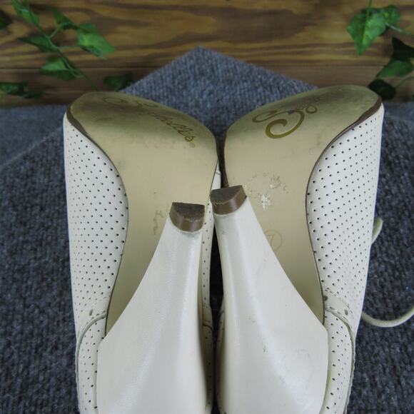 Seychelles Women Peep Toe Peep‎ Toe Beige Leather Pump 7 Medium Gently Used 2025 - Picture 6 of 7